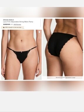Victoria's Secret Dream Angels Lace-Trim Adjustable String Bikini Panty MEDIUM